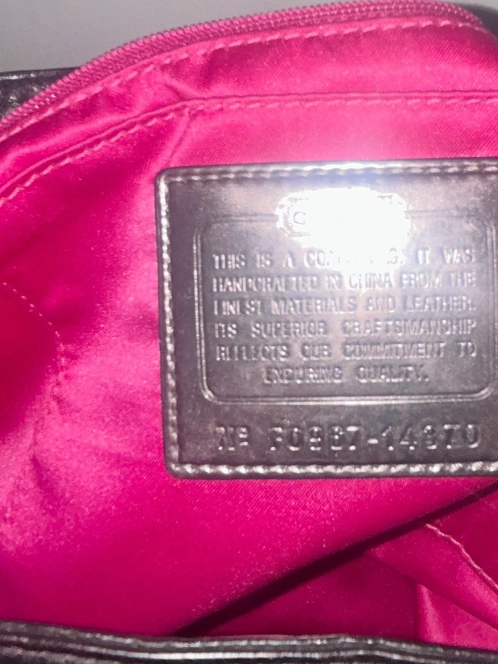 Coach Poppy Black & Silver Metallic Leather Satchel Tote Bag. Y2K!